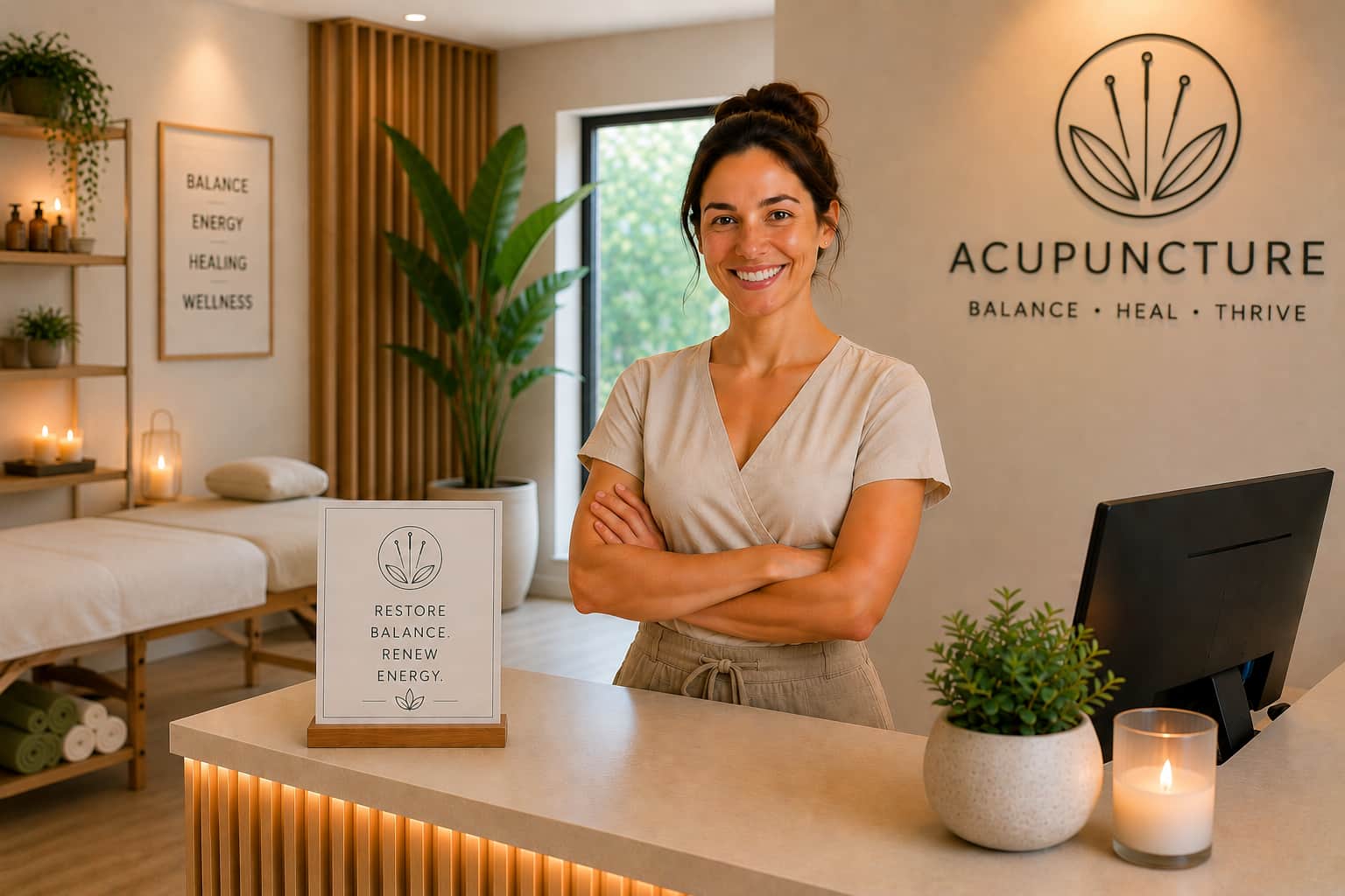 Acupuncture clinic reception — Phoenix Growth Collective acupuncture marketing