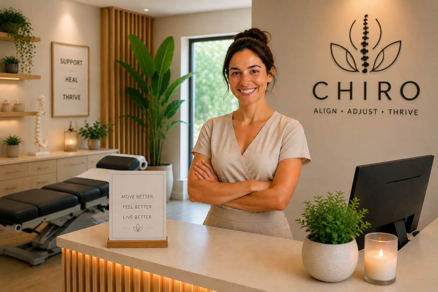 Chiropractic clinic reception — Phoenix Growth Collective chiropractor marketing