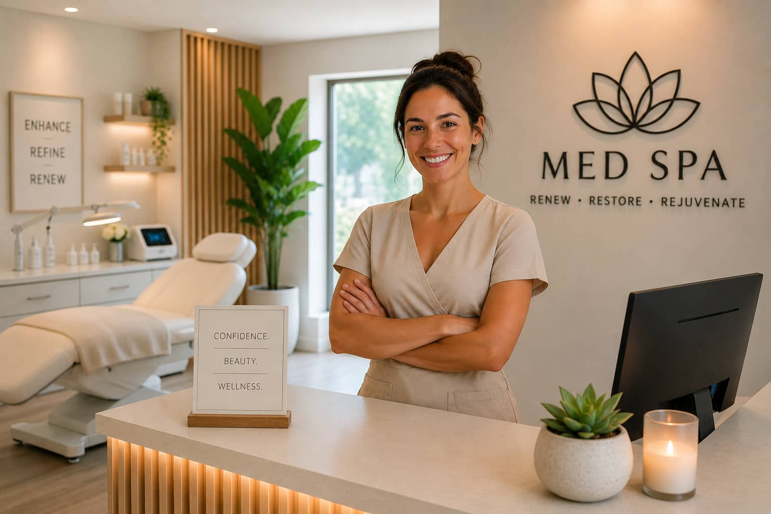Med spa treatment room with professional aesthetic equipment — Phoenix Growth Collective med spa marketing